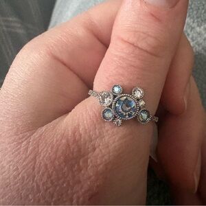 Charmed aroma size 10 blue and silver ring NWT